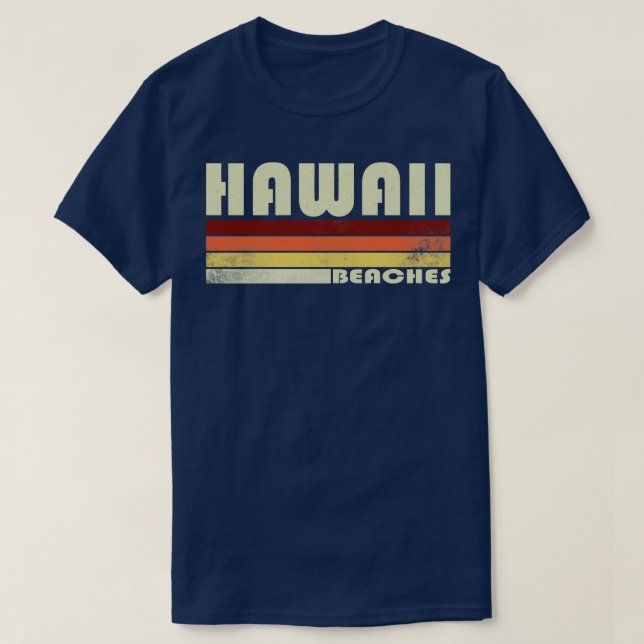 Retro Hawaii Beaches Vacation T-Shirt (Design Front)