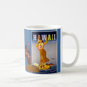 Retro Hawaii Hula Girl Art Coffee Mug