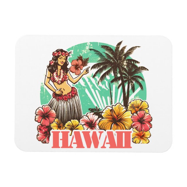 Retro Hawaii Magnet (Horizontal)