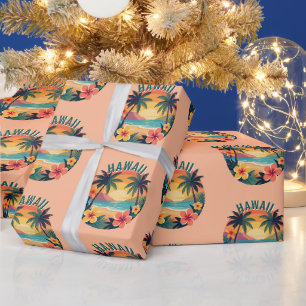 Retro Hawaii Tropical Beach Wrapping Paper