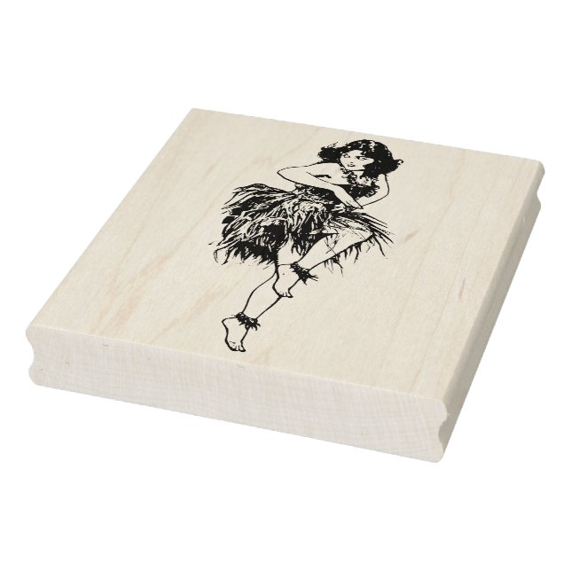 Retro Hawaiian Dancer Rubber Art Stamp (Stamp)