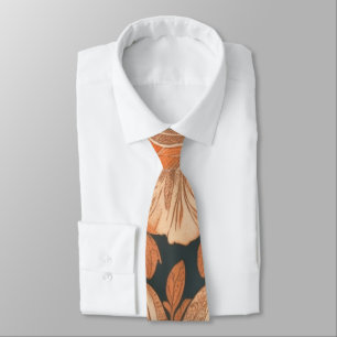 Retro Hawaiian floarl pattern Summer orange Tie