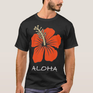 Retro Hawaiian Hibiscus Tropical Floral Flower Bea T-Shirt