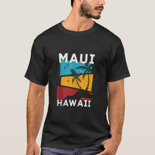 Retro Hawaiian Summer Vacation Palm Trees Maui Haw T-Shirt