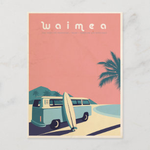 Retro Hawaiian surf Postcard