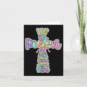 Retro He Is Risen Cross Easter Resurrection Jesus  Card