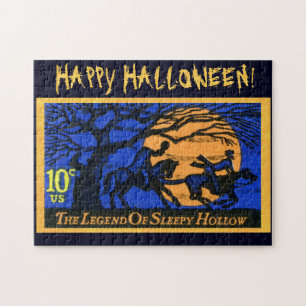 Retro Headless Horseman Stamp Jigsaw Puzzle