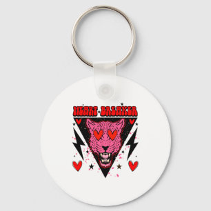 Retro Heart Breaker Valentines Day Tiger Love Keychain