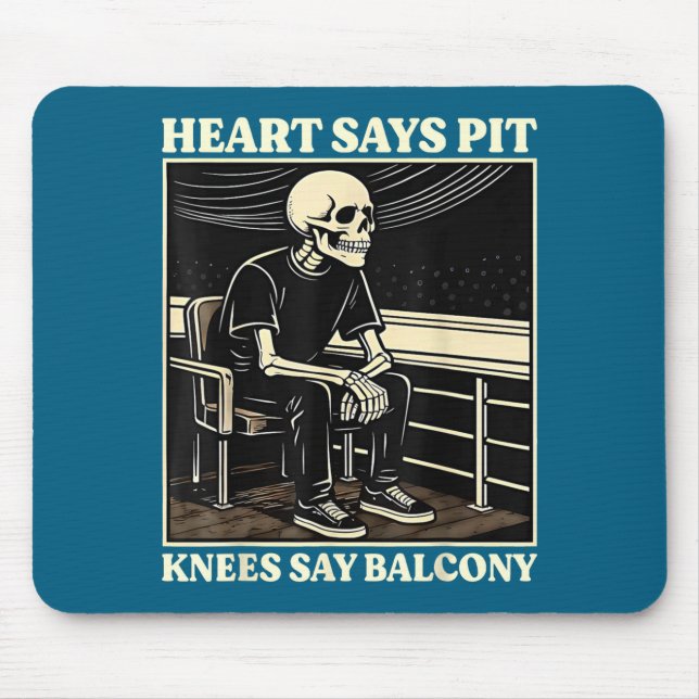 Retro Heart Says Pit Knees Design Mouse Pad (Front)
