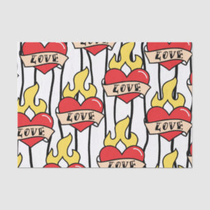 Retro Heart Tattoo Tissue Paper