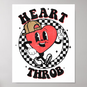 Retro Heart Throb Chequered Kid Preschool Boy Vale Poster