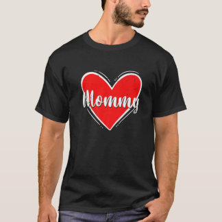 Retro Heart Valentines Day Mommy Matching Family C T-Shirt
