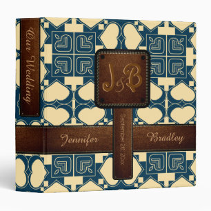 Retro Heart Wedding Leather Look Binder