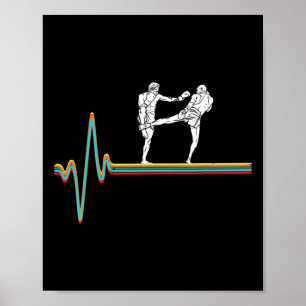 Retro Heartbeat Kickboxer Vintage Kickboxing Fight Poster