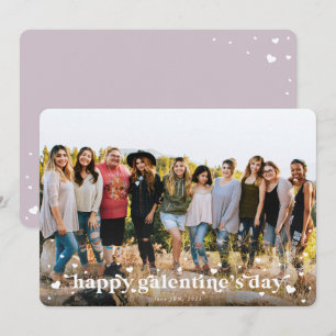Retro Hearts Happy Galentine's Day Photo Card