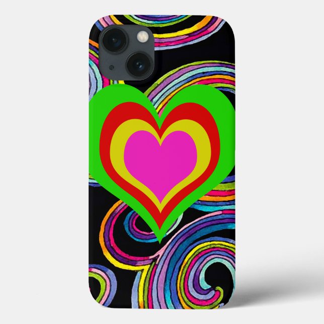 Retro Hearts ~ iPad Plastic 2/3/4 Case (Back)