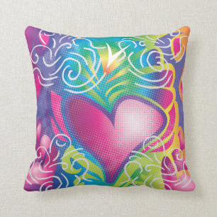 Retro Hearts Pillow