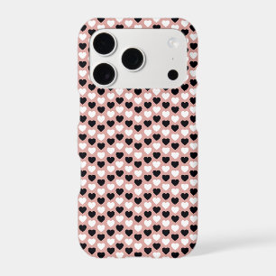 Retro Hearts Pink Black & White