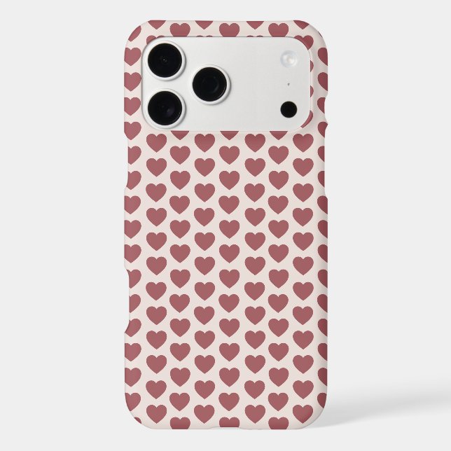 Retro Hearts Pink Burgundy Y2K Style (Verso)