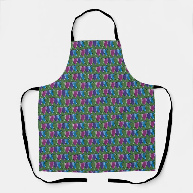 Retro Hearts Valentine's Day Pattern               Apron (Front)
