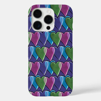 Retro Hearts Valentine's Day Pattern iPhone 16 Pro Case