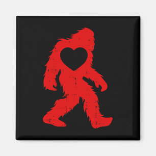 Retro Heat Love Bigfoot Sasquatch Outfit Men Boy Magnet