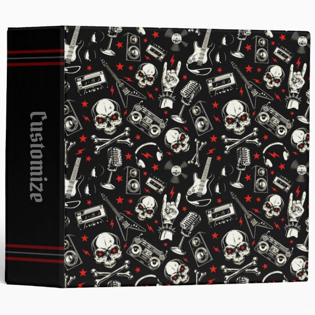 Retro Heavy Metal Pattern Binder (Front/Spine)