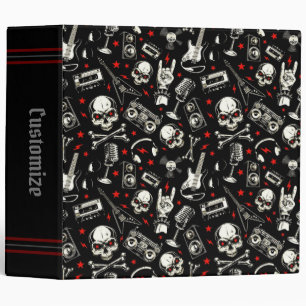 Retro Heavy Metal Pattern Binder