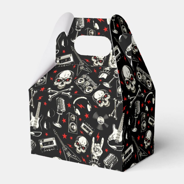 Retro Heavy Metal Pattern  Favor Box (Front Side)