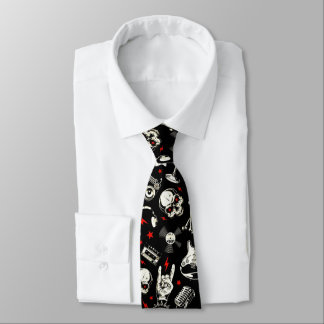 Retro Heavy Metal Pattern Tie
