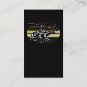 Retro Helicopter Love Aviation Business Card