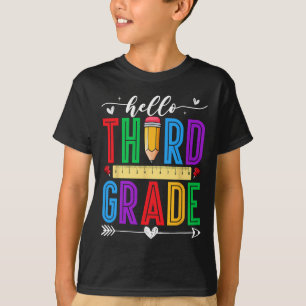 Retro Hello 3rd Grade First Day Of School Boys Gir T-Shirt