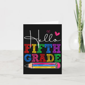 Retro Hello 5th Grade First Day Of School Boys Gir Card