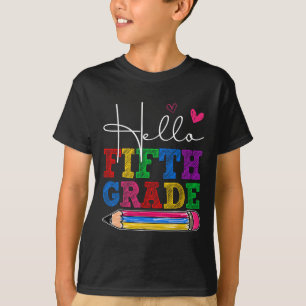 Retro Hello 5th Grade First Day Of School Boys Gir T-Shirt