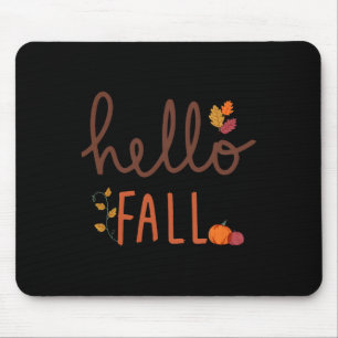 Retro Hello Fall Leopard Pumpkin Autumn Season Tha Mouse Pad