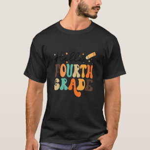 Retro Hello Fourth Grade Back To School Teacher St T-Shirt