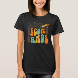 Retro Hello Second Grade Team Back To School Teach T-Shirt