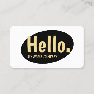 Retro Hello Social Networking  Business Card