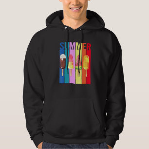 Retro Hello Summer Popsicle Ice Cream Summer Beach Hoodie