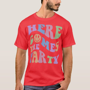 Retro Here Comes the Bride Bachelorette Party Brid T-Shirt