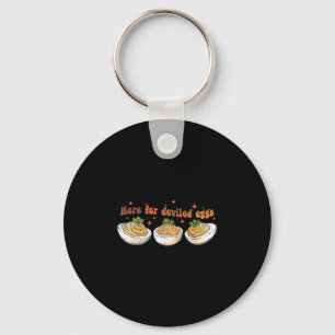 Retro Here For Deviled Eggs Thanksgiving Men Women Keychain