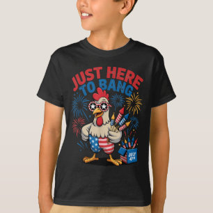 Retro here to bang freedom chicken eagle farm T-Shirt