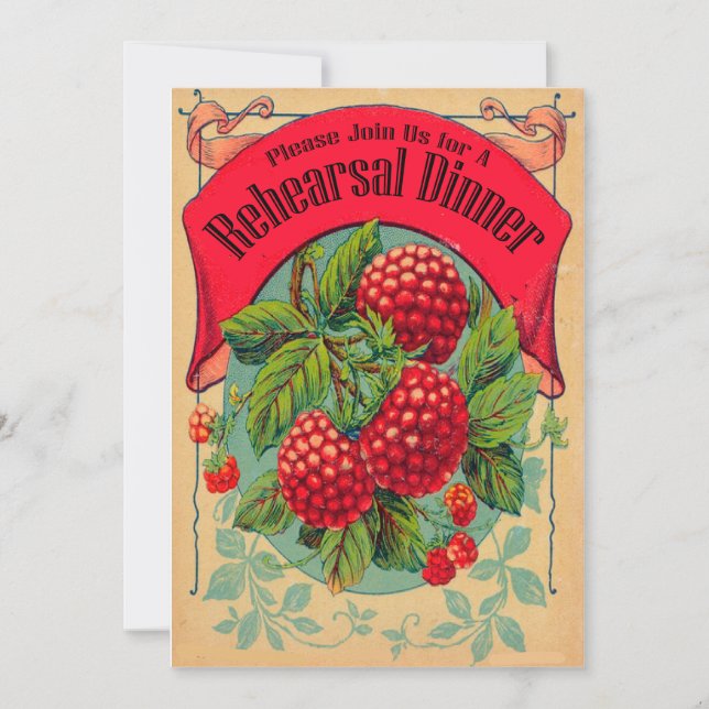 retro heritage orchard rehearsal dinner invitation (Front)