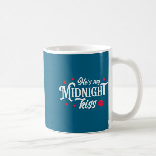 Retro He's My Midnight Kiss New Year Nye Matching  Coffee Mug