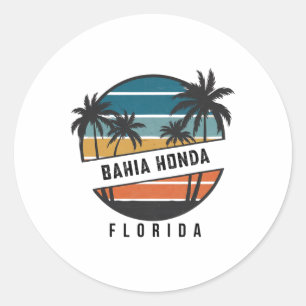 Retro Hia Honda State Park Florida Surfboard Surfi Classic Round Sticker