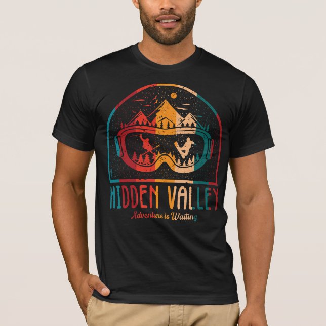Retro Hidden Valley Ski Adventure T-Shirt (Front)