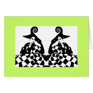 Retro High Fashion Chequered Off Beat Swirl Women