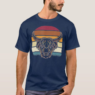 Retro Highland Cow  T-Shirt