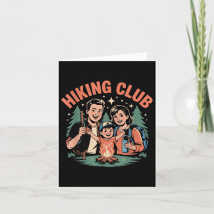 Retro Hiking Club Family Camping Funny Card