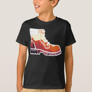 Retro Hiking Shoe Landscape - Wilderness Sunset T-Shirt
